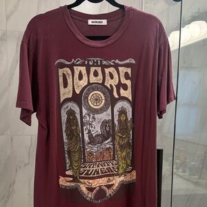 Daydreamer The Doors Burgundy Graphic Teeshirt Dress